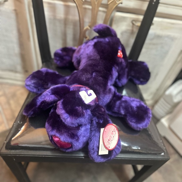 Dan Dee Puppy plush Royal Purple 20" with tags vintage Kmart My Valentine vtg - Picture 2 of 14